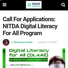 Call for Applications: NITDA Digital Literacy for All Programme